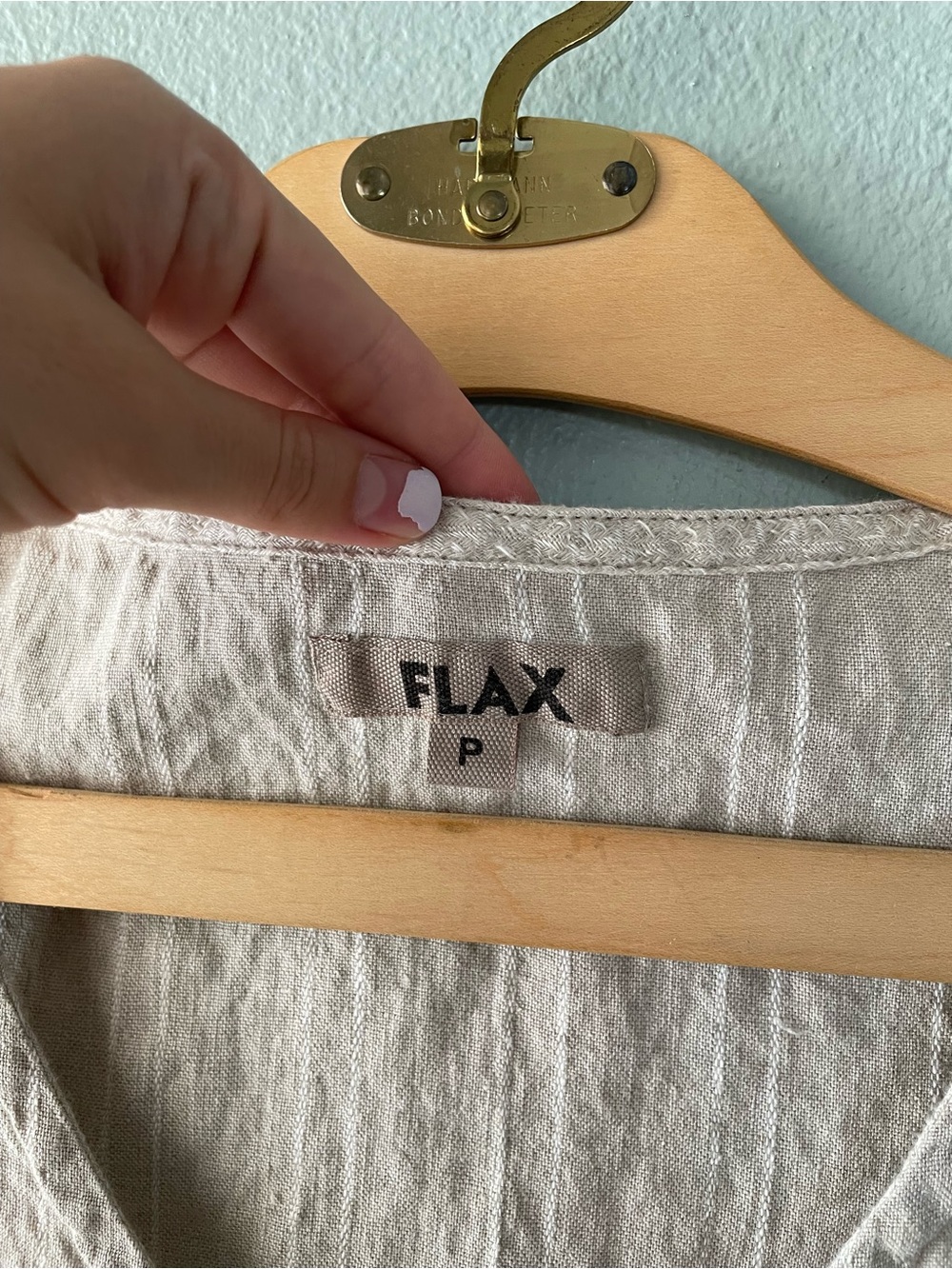 Flax | Beige Striped Linen Vest Tank Top - Picture 5 of 6